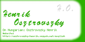 henrik osztrovszky business card